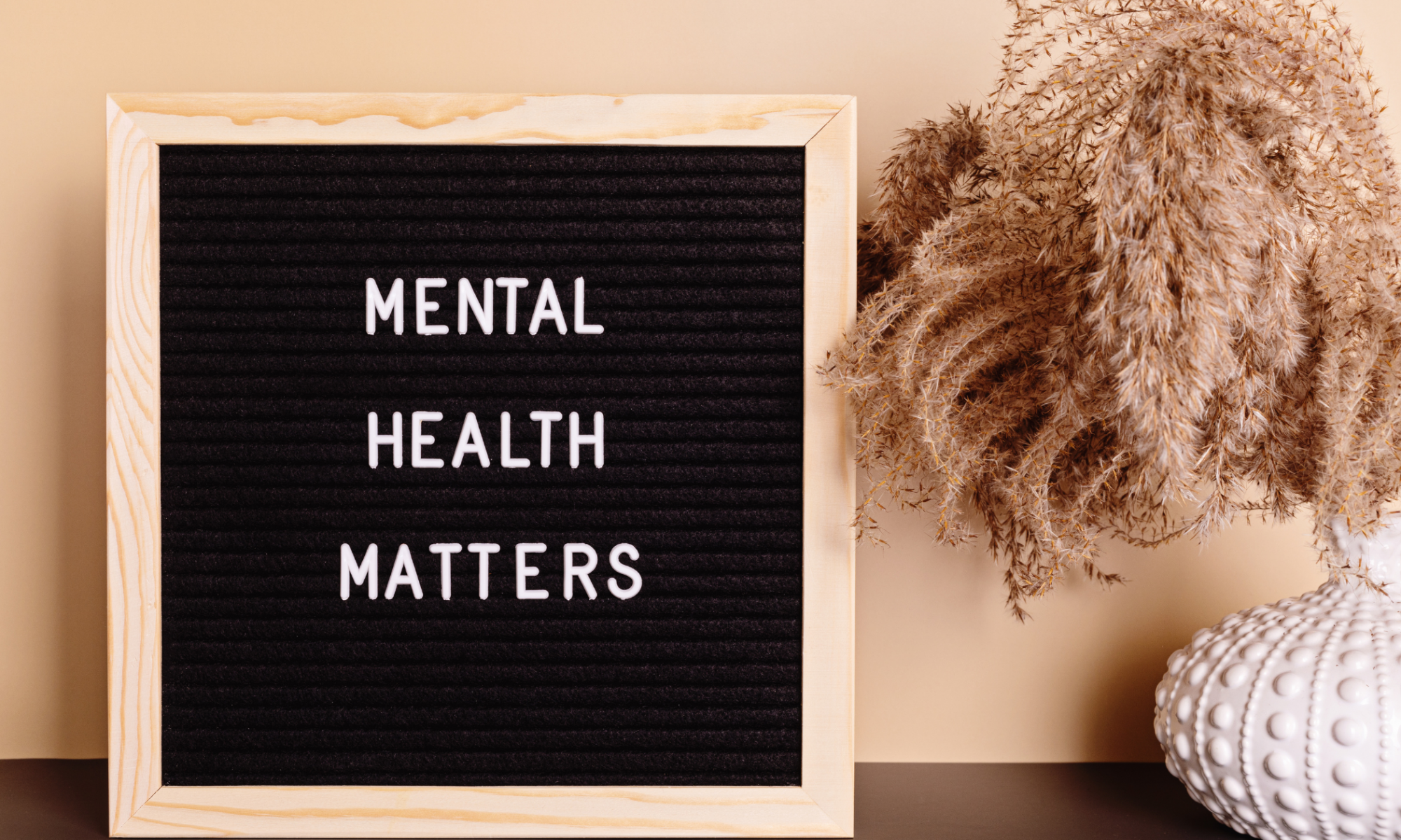 Letter board with words "Mental Health Matters"